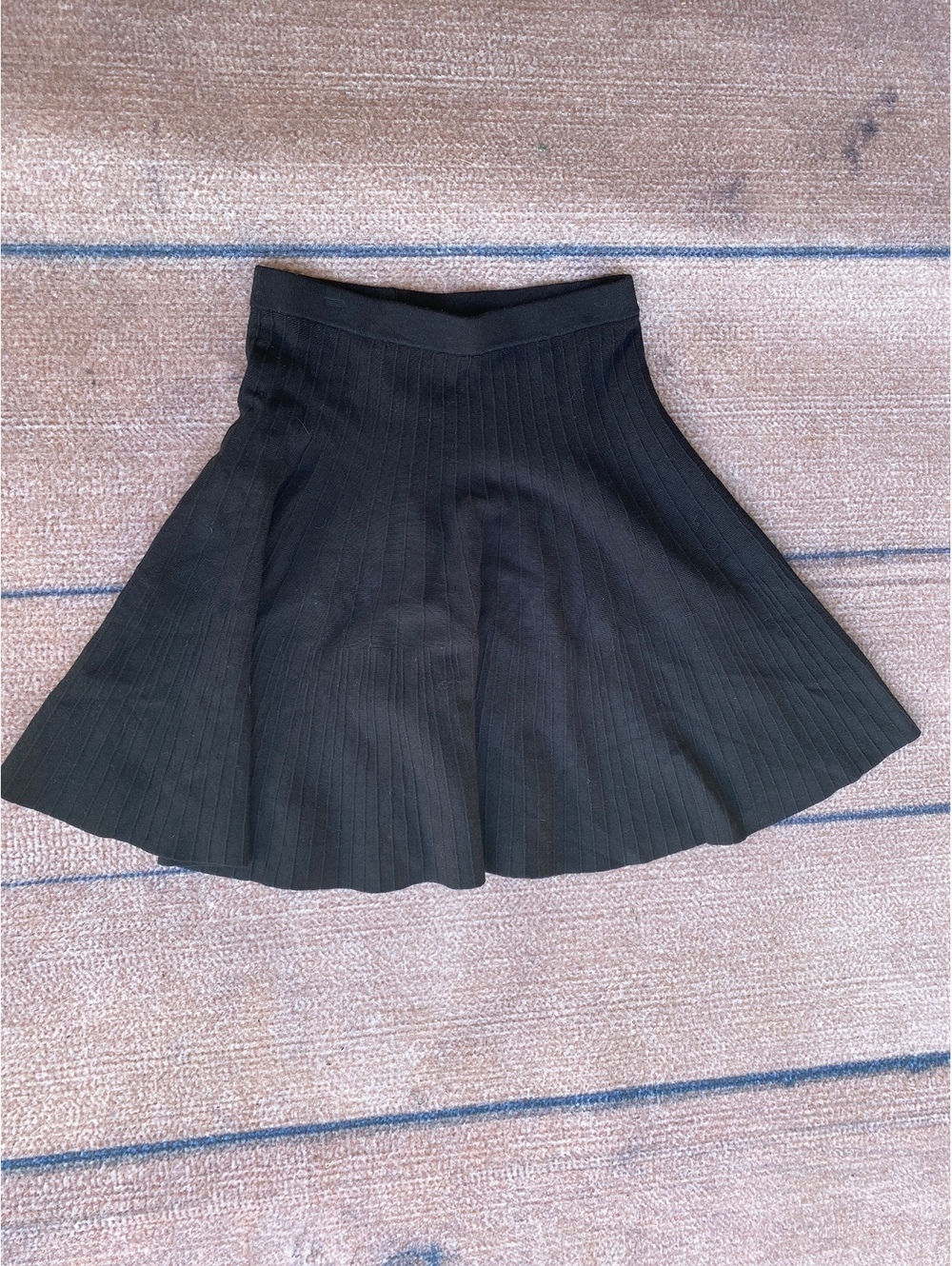 Philosophy ribbed knit grunge black twee skater mini skirt small twirly stretch